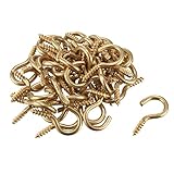 sourcing map 50 Stück Schraubhaken Ösen Haken Schrauben Sortiment...