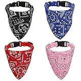 gerFogoo 4 Stück Hunde Bandana Kopftücher, Hundehalstuch mit Halsband,...