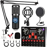 FOLTUSYMY Podcast Mikrofon Bündeln, Audio Interface mit Cardioid Designer...