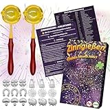 WAMIOKAGRO Zinngießen Silvester Set 2026-2 Löffel & 18 Figuren &...