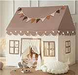 Kinderzelt mit gepolsterter Matte, LED-Lichtern und Dekoration, Kinderzelt,...