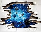 HALLOBO® Bodenaufkleber Decke Aufkleber 3D Galaxie Planet Weltraum...