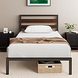 Zinus Kai Bett 90 x 200 cm – 80 cm hoch – Nachhaltiger Bettrahmen aus...