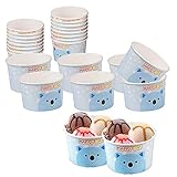 100 Stück 120ml Pappbecher Eisbecher Eisschalen Pappe Dessertschalen...