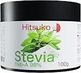 Ultra-konzentriertes Stevia-Pulver (100g) | 98% Reba-98 Pur | 470x süßer...