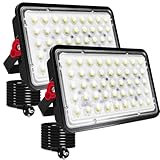 Indmird LED Strahler 100W, 2 Stück led Strahler Außen mit Stecker 10000LM...