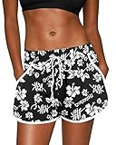 For G and PL Damen Sommer Boardshorts Tropical Mit Bund Und Druck Boardhose...