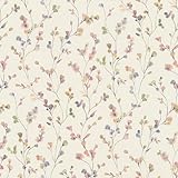 Rasch Tapete 486155 - Helle Vliestapete mit kleinen Blumen in Rosa und...