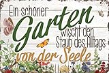 LUCKYLINDE - Wetterfestes Blechschild, Gartenschild – Ein schöner Garten...