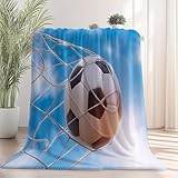 Kuscheldecke Flanell Decke Moderne Sportarten Fußball Muster Fleecedecke...