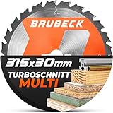 BAUBECK Sägeblatt 315x30 3mm Zuschnitt in Holz mit Nägel & Bauholz, Z30...