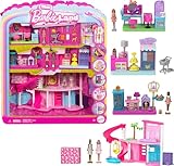 Barbie Mini Barbie Land Traumvilla und 3 Spielsets mit 4 ca. 3,8 cm großen...