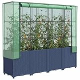 Hochbeet mit Gewächshaus-Aufsatz, Blumentopf Blumenkübel Outdoor...