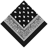 sularpek Bandana, Bandana Damen und Herren, Paisley Halstuch, Schwarz...