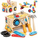 Lehoo Castle Werkzeugkoffer Kinder Werkbank Kinderspielzeug ab 2 Jahre, 29...