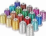 New brothread 20 Sortierte Farben Metallic Maschinen Stickgarn 500M für...