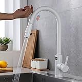 Yalsfowe Touch-on-Küchenarmatur, Küchenarmatur mit ausziehbarer Dusche,...