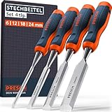 Presch Stechbeitel Set für Holz 4tlg. - Fertig geschliffene Stechmmeisen...