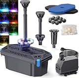 Biling Teichfilter Komplettset mit Pump 2500 l/h 40W Mit RGB LED Licht...
