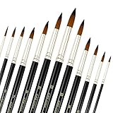 12 Stück Nylon Pinsel Künstlerpinsel Pinsel Set Malen Nylonhaar Künstler...