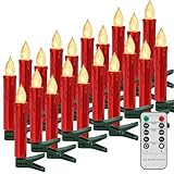 20er Weihnachtsbaum Kerzen LED mit Fernbedienung Timer, Weihnachtskerze...