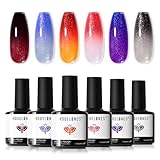Modelones Gel UV Nagellack Set 6 Farben Gel Nagellack Nail Polish für Soak...