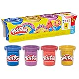 Play-Doh 4er-Pack Schimmerglanzknete – kreatives Knet-Set mit glitzernder...