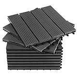 Montafox WPC Fliesen 30 x 30 cm 22 Stück / 2m² Grau Terrassenfliesen...