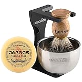 Anbbas Herren Geschenk Set Rasierpinsel Reines Dachshaar Shaving Brush...