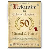 Personalisierte Urkunde zum 50. Hochzeitstag Geschenk zur Goldenen Hochzeit...