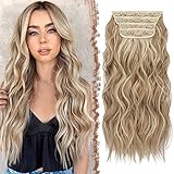 FESHFEN Clip in Extensions, 4PCS Haarverlängerungen mit Clips Synthetik...