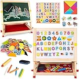 Kinder-Tischstaffelei aus Holz, doppelseitig, Tisch-Zeichenbrett,...