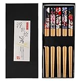 Essstäbchen, 5 Paar Stäbchen Japanisch Chopsticks Stäbchen Zum Essen...