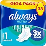 Always Ultra Binden Damen Gr. 1, Normal (38 Damenbinden mit Flügeln) Giga...