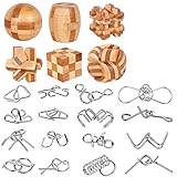 YGZN Metalldraht Puzzle Set von 22 mit Tasche, IQ Test Mind Game...