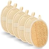 Luffa Schwamm 6 Stück - Peeling Pad für Gesicht und Körper - Rundes Bad...