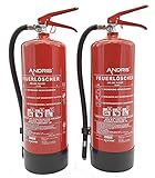 2x Feuerlöscher 6kg ABC Pulver-Feuerlöscher der Profi mit 10 LE für...