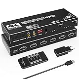 Tendak HDMI Matrix 4x2-4K@60Hz 4 In 2 Out HDMI 2.0 Switch Matrix Splitter...