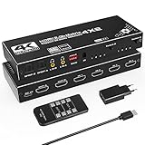 HDMI Matrix 4x2 - Tendak 4 In 2 Out HDMI Switch Matrix 4K@60Hz HDMI...