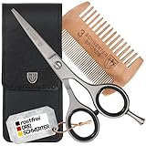 DREI SCHWERTER-Rostfreie professionelle Bartschere Haarschere mit Bartkamm...