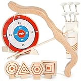 YIMORE Pfeil und Bogen Kinder Set, Bogenschießen Kinder Holzspielzeug mit...