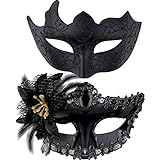 SIQUK 2 Stück Venezianischen Masquerade Maske Paar Maskerade Masken Damen...