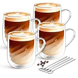 SILRIVES Latte Macchiato Gläser Doppelwandig 350ml 4er Doppelwandige...