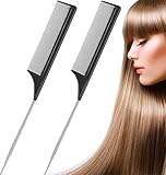 ROTOPATA 2 Stück Stielkamm Toupierkamm für Friseur, Stilkamm Hair Kamm...