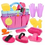 deAO Spielzeug Pferdepflege-Set mit Tasche, Putzzeug Pferde für Kinder,...