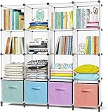 AWTATOS Kleiderschrank mit 16 Würfeln, Storage Shelves, DIY Regal Würfel,...