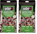 Weber Grill-Briketts aus Kokosnussschalen (8kg Sack), leistungsstark, für...