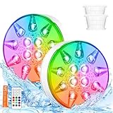 UNISOPH Unterwasser Licht, 2 Stück LED Poolbeleuchtung Unterwasser, LED...