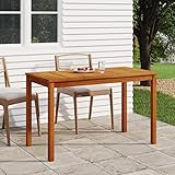 Youuihom Gartentisch aus massiver Akazie 110 x 55 x 67 cm Langlebiger...