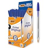 BIC Kugelschreiber Cristal Medium, 50 Kulis in Blau, Strichstärke 0,4 mm,...